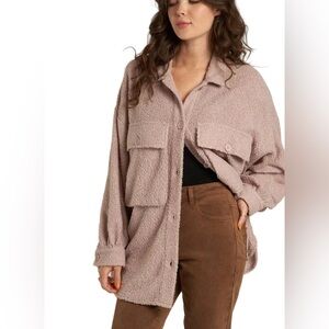 En Creme Women's Teddy Jacket - Light Pink